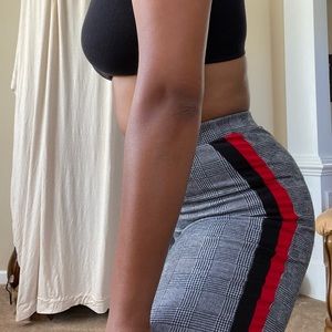 Flared & striped dress pants